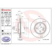 Brembo 2 x Internally Vented Brake Discs fits Mini Mini 2001-2008