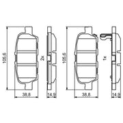 Bosch Front & Rear Pads fits Nissan Juke 2010-2019 1.6