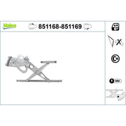Valeo Electric Window Regulator Lifter Right Front 851169