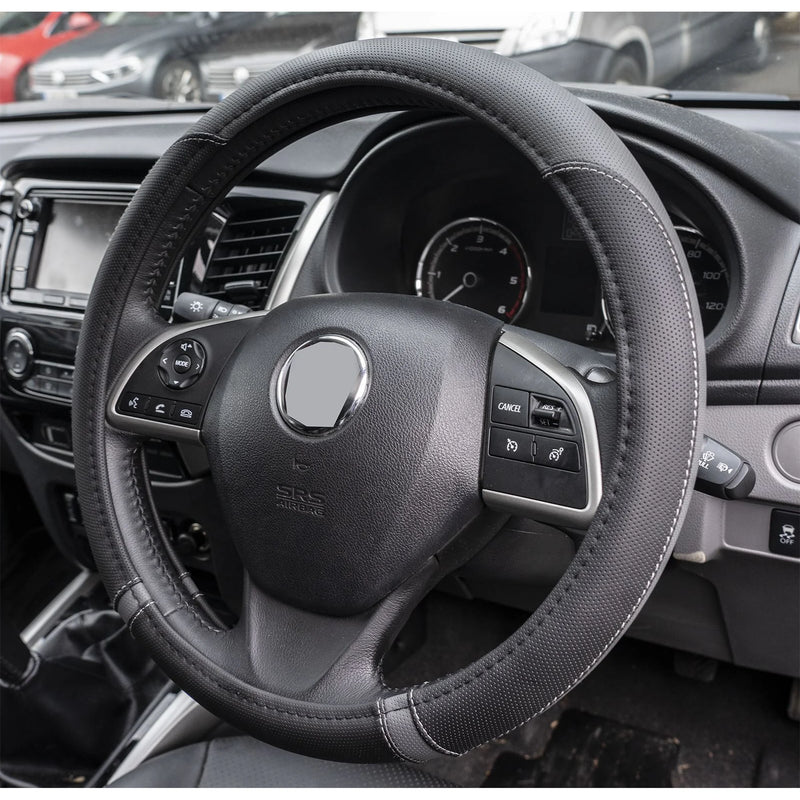 Streetwize Luxury Steering Wheel CoverGrey & Black Universal Fit Protection