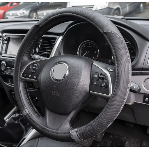 Streetwize Luxury Steering Wheel CoverGrey & Black Universal Fit Protection