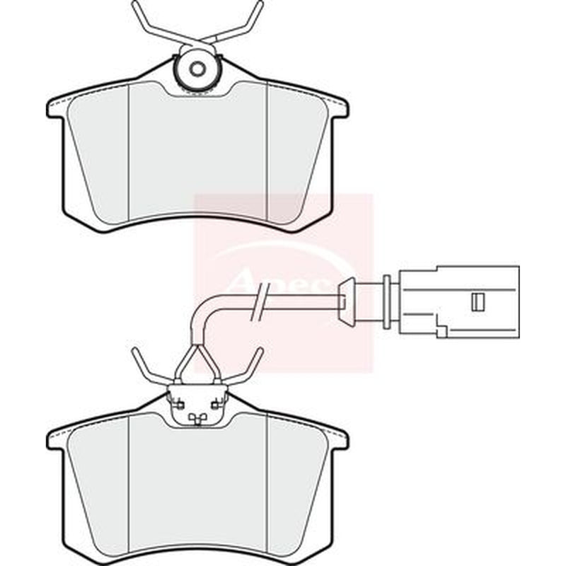 Apec Rear Brake Pad Set fits Audi A4 B5 2000-2001