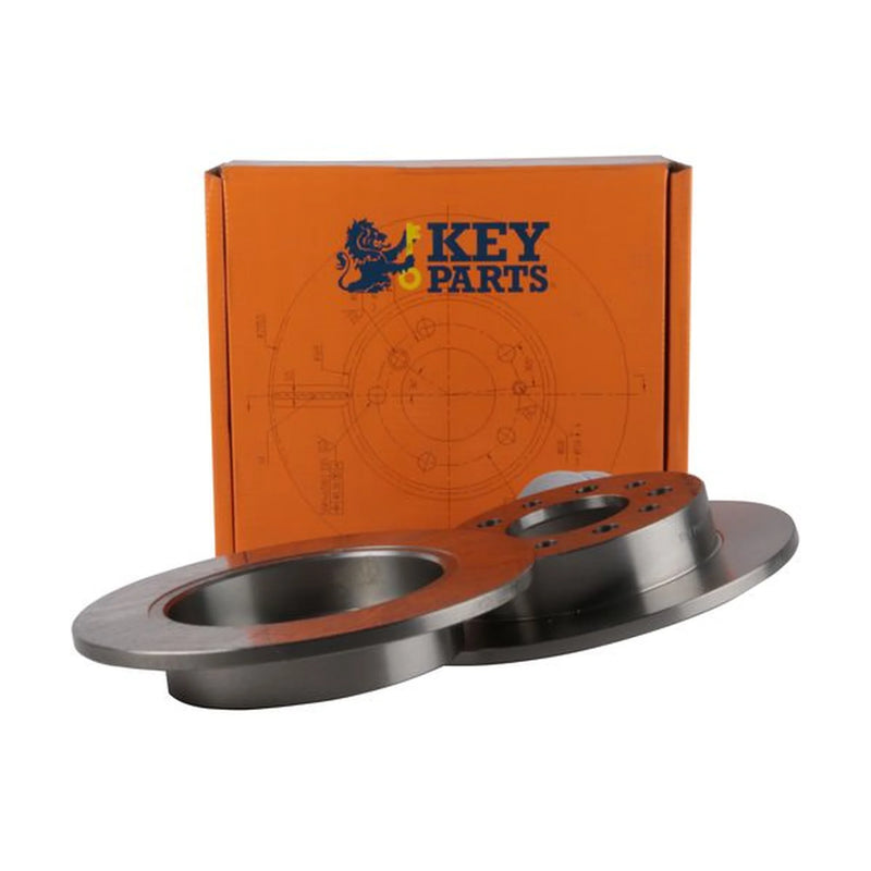 Key Parts 2 x Solid Brake Discs fits Hyundai Coupe II 2001-2009 1.6 2.0 2.7