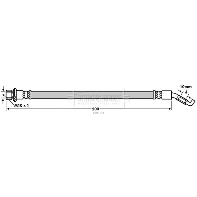 Borg & Beck Brake Hydraulic Hose Line outer BBH7731