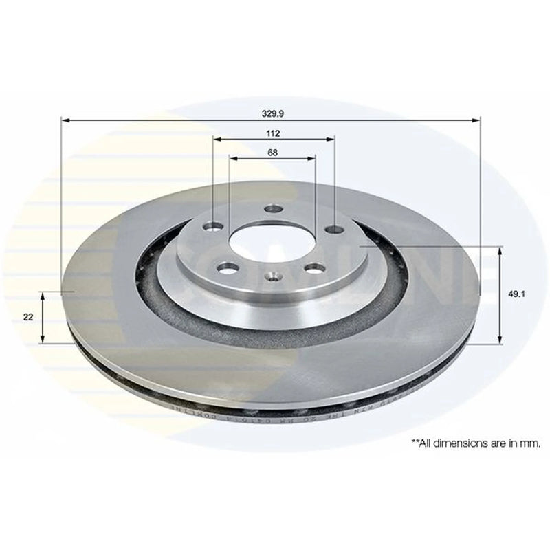 Comline 2 x Brake Discs fits Audi A6 C6 2004-2011 2.0 2.4 2.7 2.8 3.0 3.2