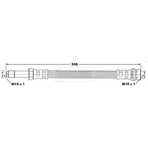 Borg & Beck Brake Hydraulic Hose Line Rear Right BBH6664
