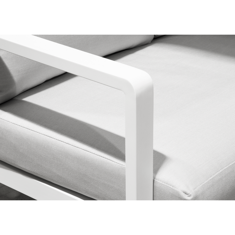 Dellonda Kyoto White 3 Piece Outdoor Garden Corner Sofa & Coffee Table Set Dellonda  - Dynamic Drive
