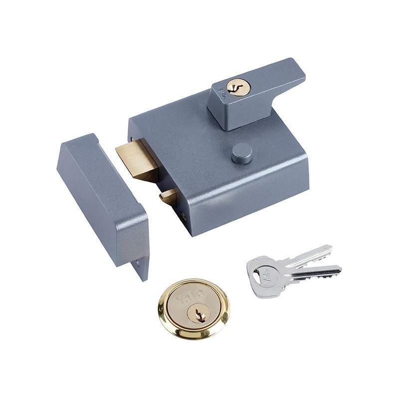 Yale Locks P1 Double Security Nightlatch 60mm Backset DMG Dark Grey Finish Visi Yale Locks - NN4 Online