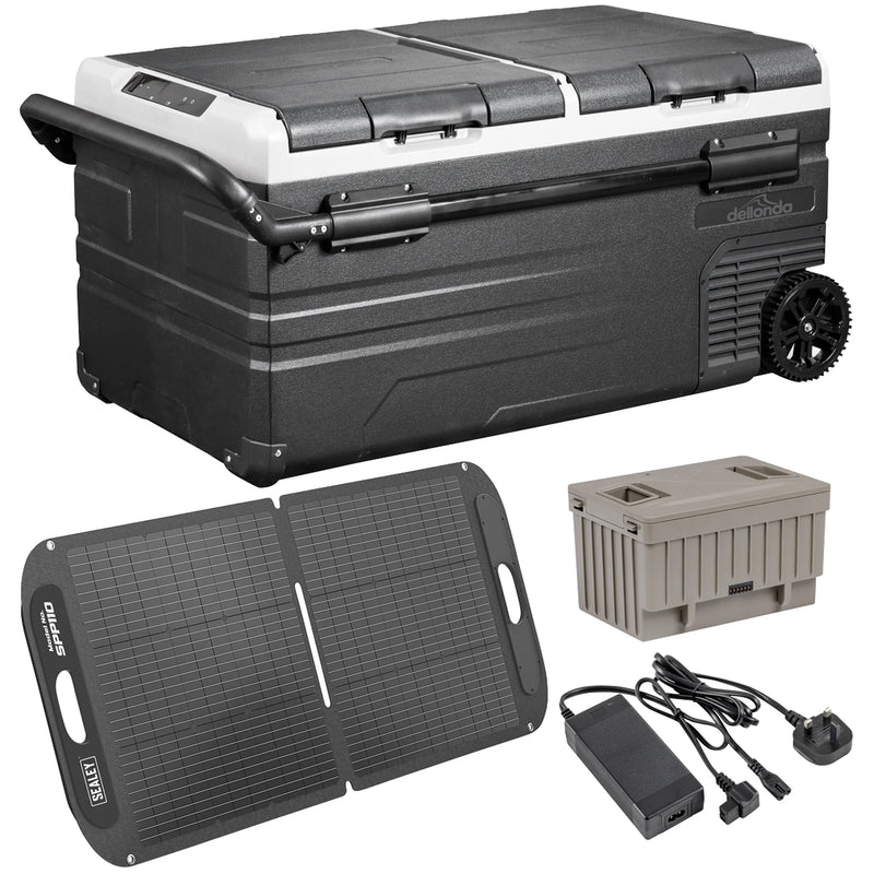 Dellonda Portable Fridge Freezer DL175 95L with Battery & Solar Panel