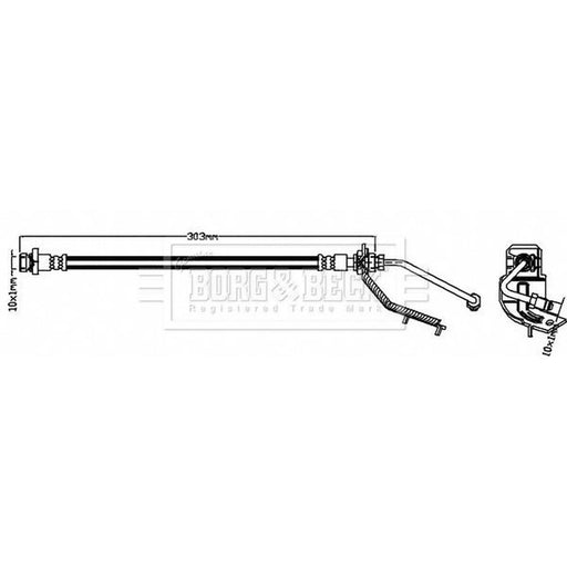 Borg & Beck Brake Hydraulic Hose Line Rear BBH8286