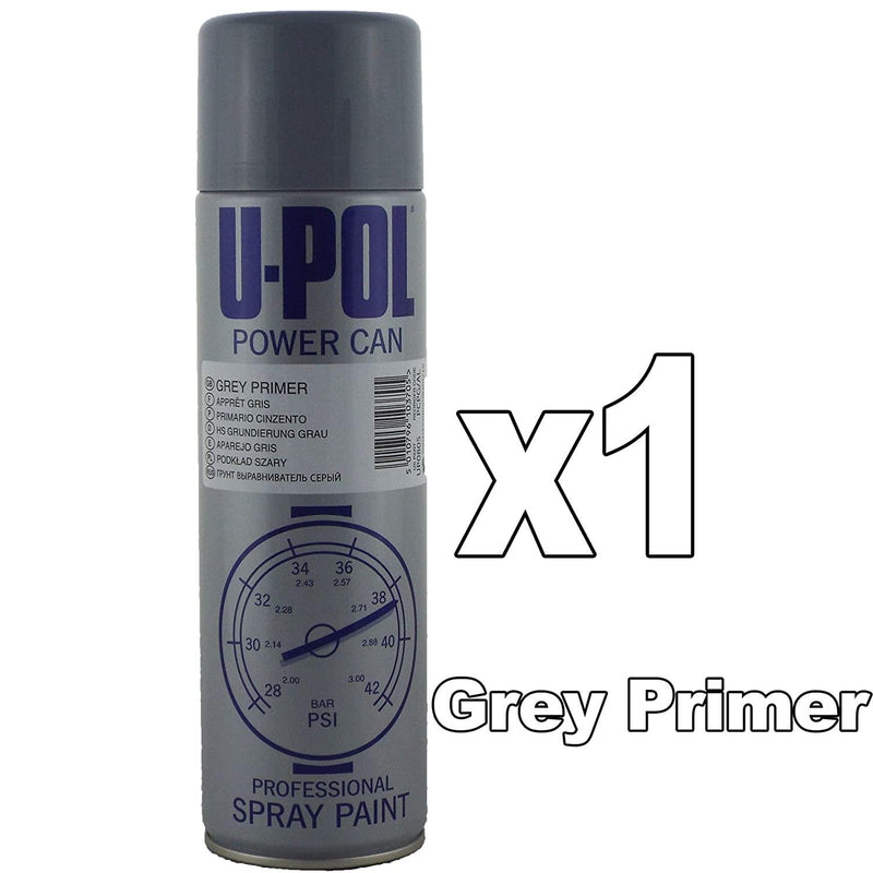 U-Pol Power Can GREY PRIMER Paint 500ml Car Spray Aerosol U-Pol - Dynamic Drive
