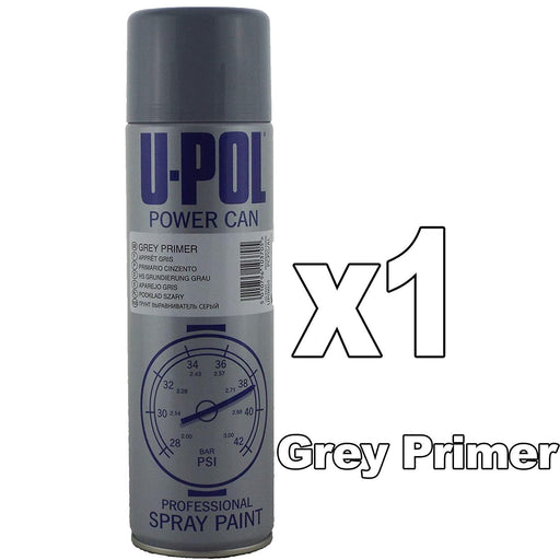U-Pol Power Can GREY PRIMER Paint 500ml Car Spray Aerosol U-Pol - Dynamic Drive