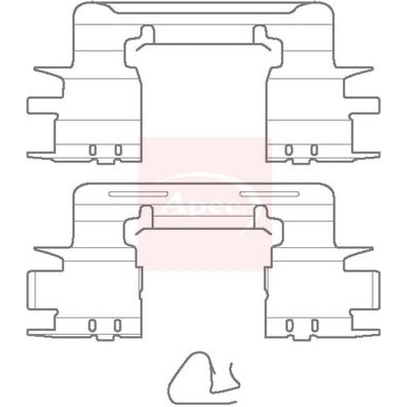 Apec Brake Pad Accessory Fitting Kit Front fits Toyota Camry 2001-2006 2.4 3.0