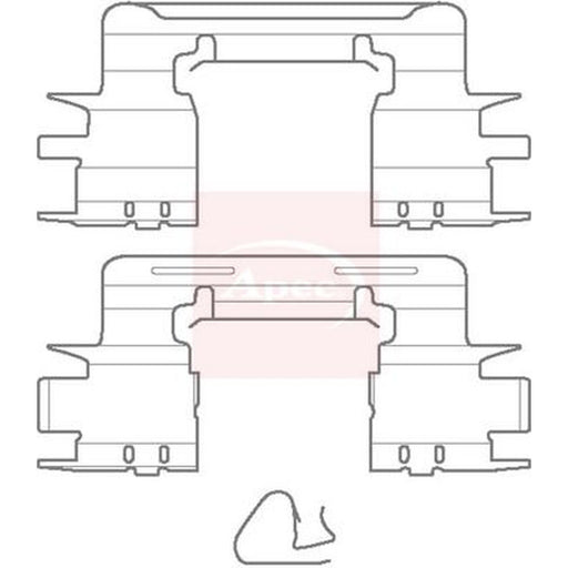 Apec Brake Pad Accessory Fitting Kit Front fits Toyota Camry 2001-2006 2.4 3.0