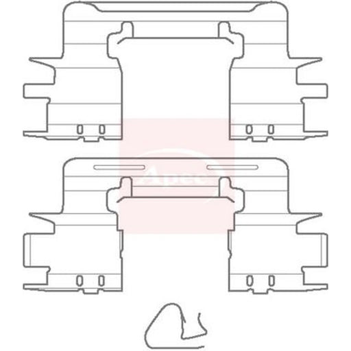 Apec Brake Pad Accessory Fitting Kit Front KIT1148