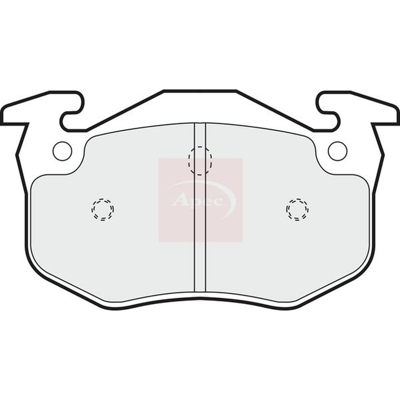 Apec Rear Brake Pad Set fits Renault 19 1988-2001 1.2 1.4 1.7 1.8 1.9