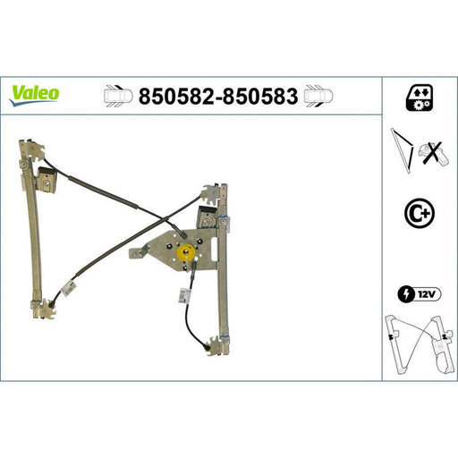 Valeo Electric Window Regulator Lifter Right Front 850583