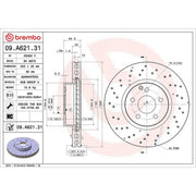 Brembo 2 x Perforated/Vented Front Brake Discs 09.A621.31-x2