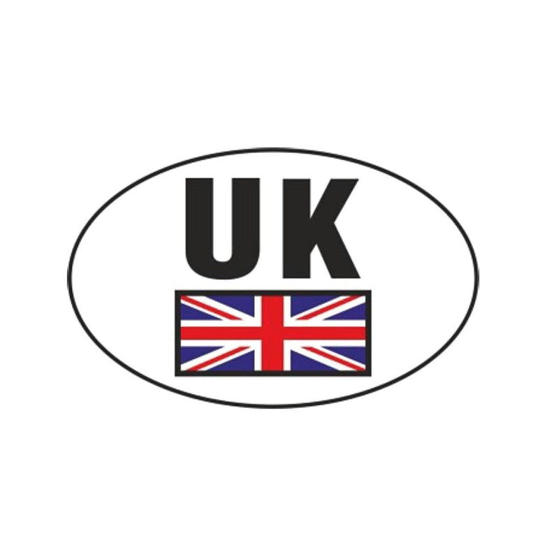 UK Vehicle Sticker with Union Jack 101 x 64mm (Small, Oval) W4 - NN4 Online