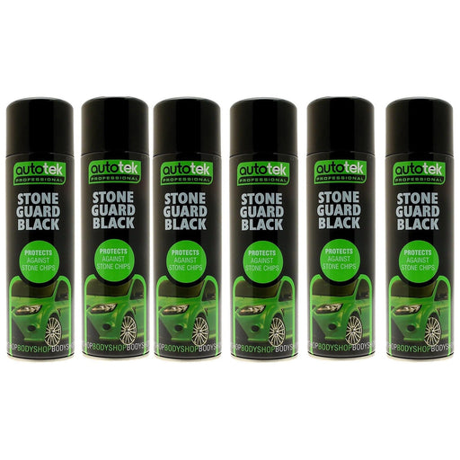 6 x 500ml Autotek Stone Guard BLACK stone chip protection spray paint Autotek  - Dynamic Drive