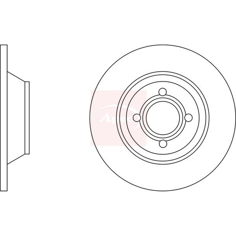 Apec 2 x Solid Brake Discs fits Audi 80 B4 1991-1996 1.6 1.9 2.0