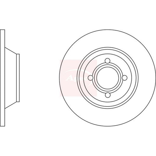 Apec 2 x Solid Brake Discs fits Audi 80 B4 1991-1996 1.6 1.9 2.0