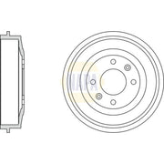 NAPA Brake Drum Assembly Rear fits Citroën Berlingo / Berlingo First 1996-2011