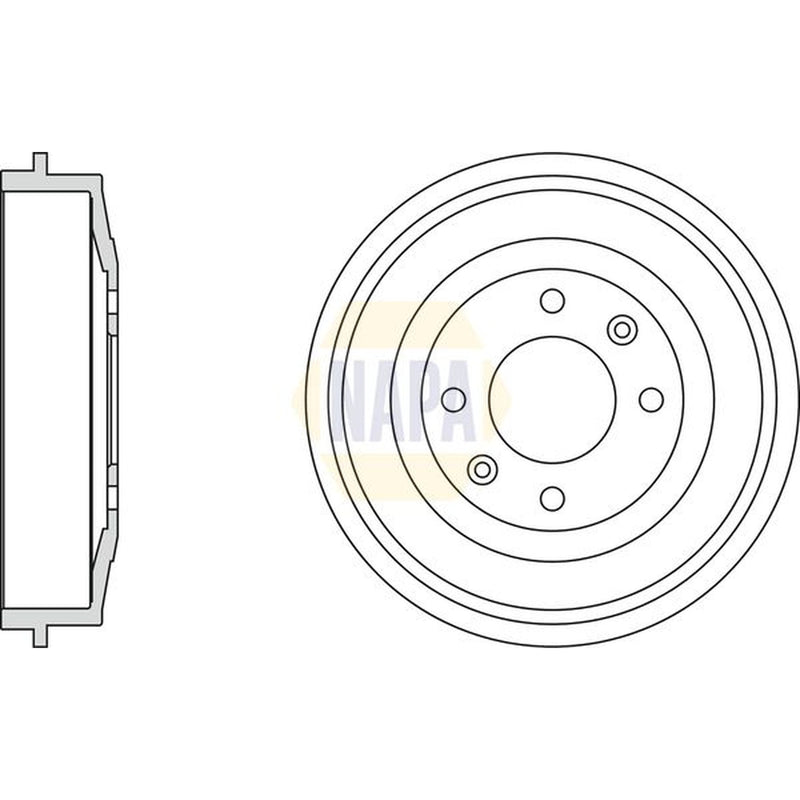 NAPA Brake Drum Assembly Rear fits Citroën Berlingo / Berlingo First 1996-2011