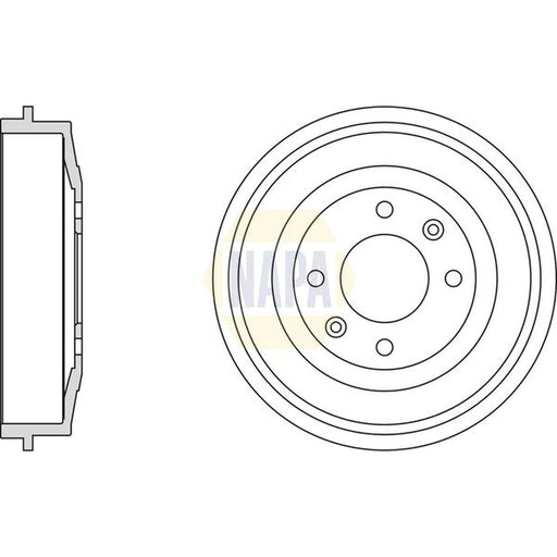 NAPA Brake Drum Assembly Rear fits Citroën Berlingo / Berlingo First 1996-2011