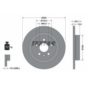 Textar 2 x Solid Rear Brake Discs 92275203-x2
