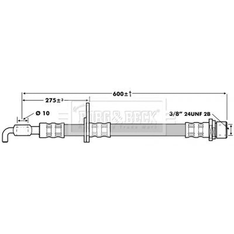 Borg & Beck Brake Hydraulic Hose Line Front Right BBH7214