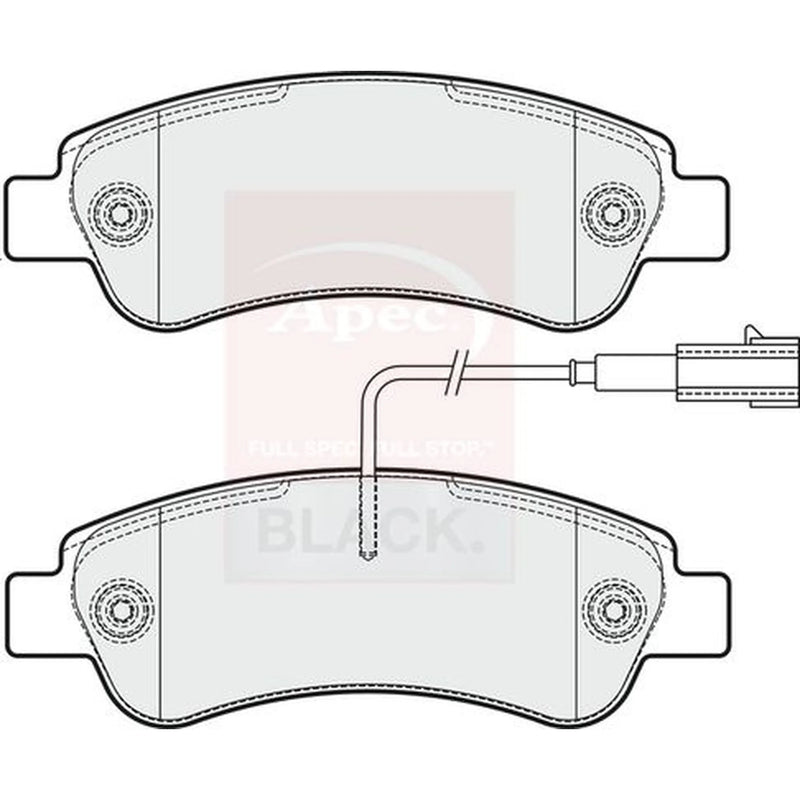 Apec Black Rear Brake Pad Set fits Citroën Relay III 2011-2023 2.0 2.2 3.0