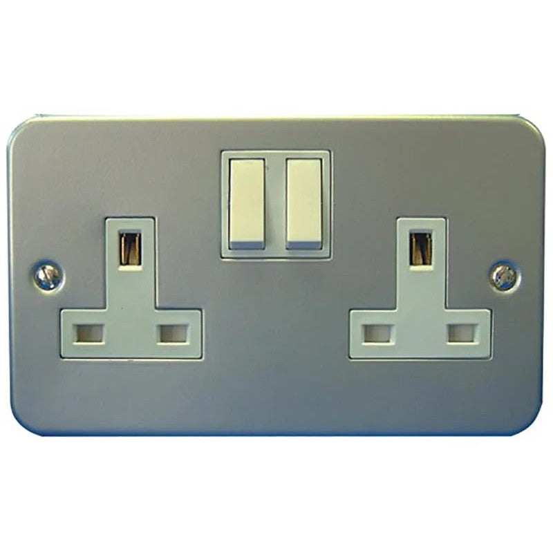 Dencon Metal-Clad Switched Socket 2 Gang 13A 4439NB - 4439NB