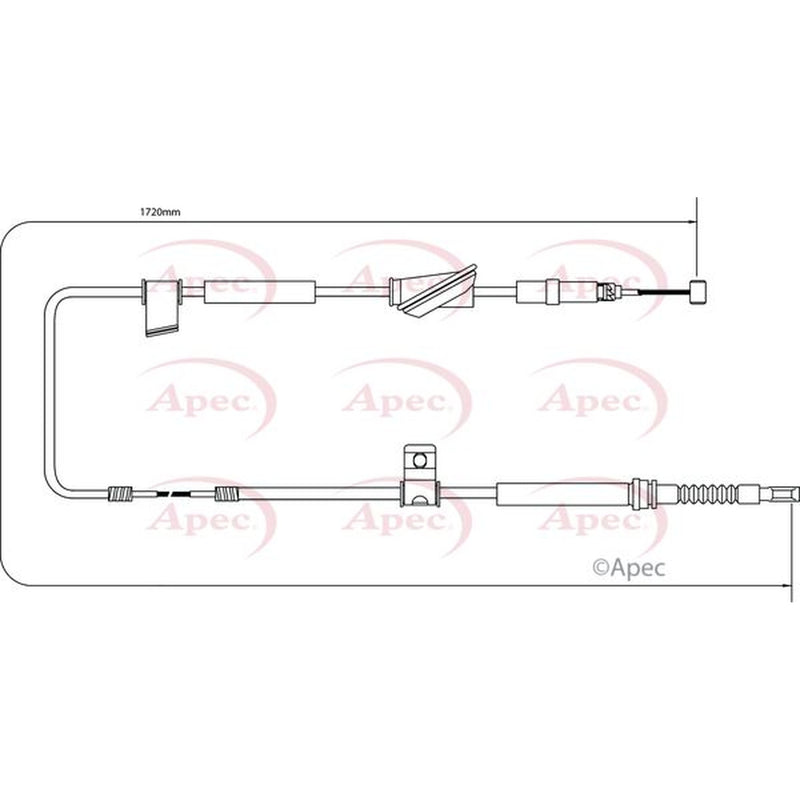 Apec Handbrake Cable Left Rear fits Honda Accord VII 2003-2008 2.0 2.2 2.4