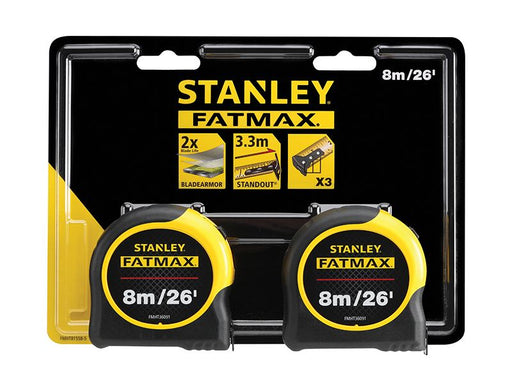 Stanley® Hand Tools FatMax® Classic Tape Twin Pack 8m/26ft (Width 32mm) STANLEY® Hand Tools - Dynamic Drive