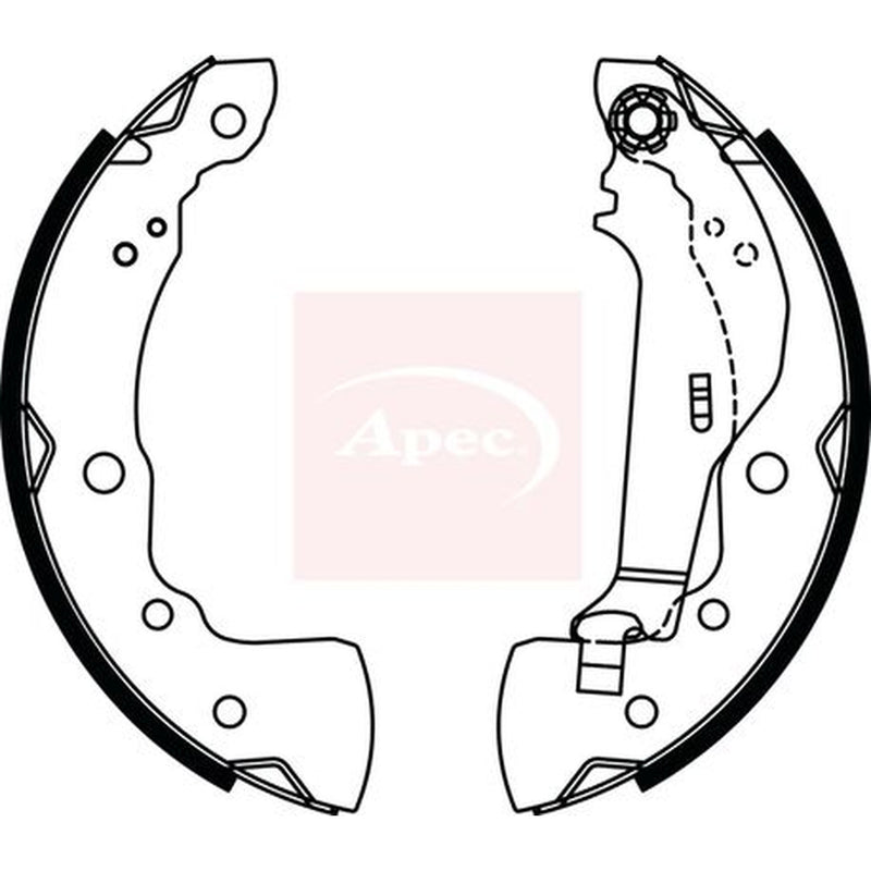 Apec Brake Shoe Set Axle Kit fits Nissan Micra V 2016 on 0.9 1.0 1.5