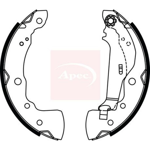 Apec Brake Shoe Set Axle Kit fits Nissan Micra V 2016 on 0.9 1.0 1.5