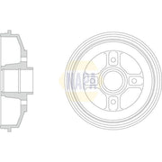 NAPA Brake Drum Assembly Rear fits Opel Agila B 2008-2014 1.0 1.2 1.3
