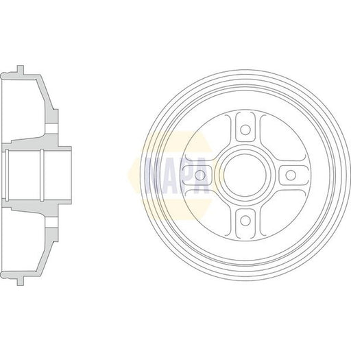 NAPA Brake Drum Assembly Rear fits Opel Agila B 2008-2014 1.0 1.2 1.3