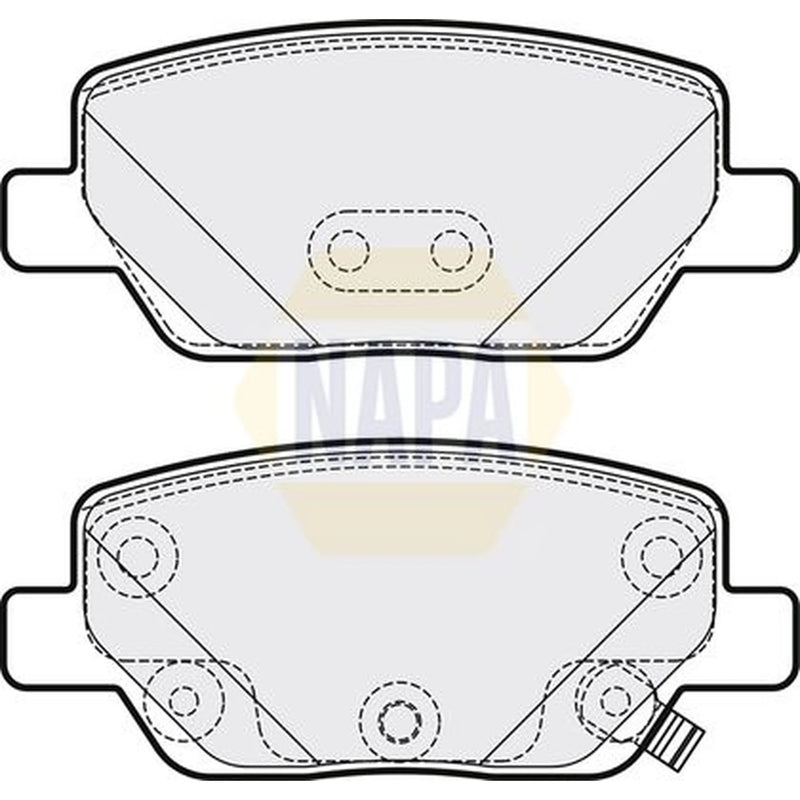 NAPA Rear Brake Pad Set fits Fiat Tipo 2015-2020 1.3 1.4 1.6