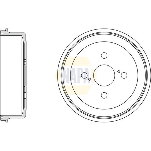 NAPA Brake Drum Assembly Rear fits Toyota Corolla 1992-1997 1.3 1.6 2.0