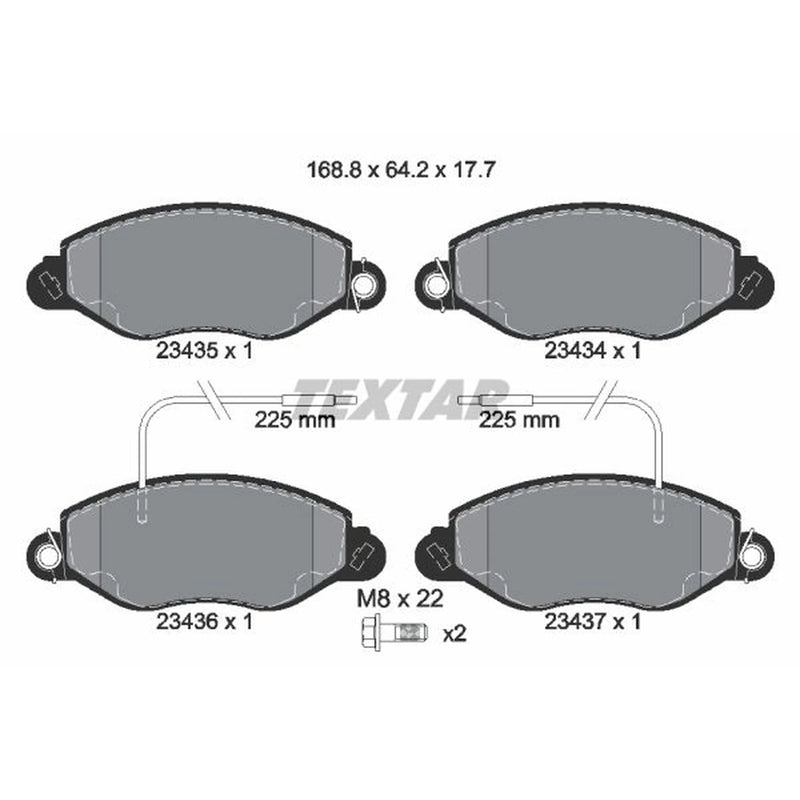 Textar Front Brake Pad Set 2343501