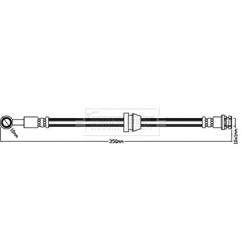 Borg & Beck Brake Hydraulic Hose Line Front Right BBH8385