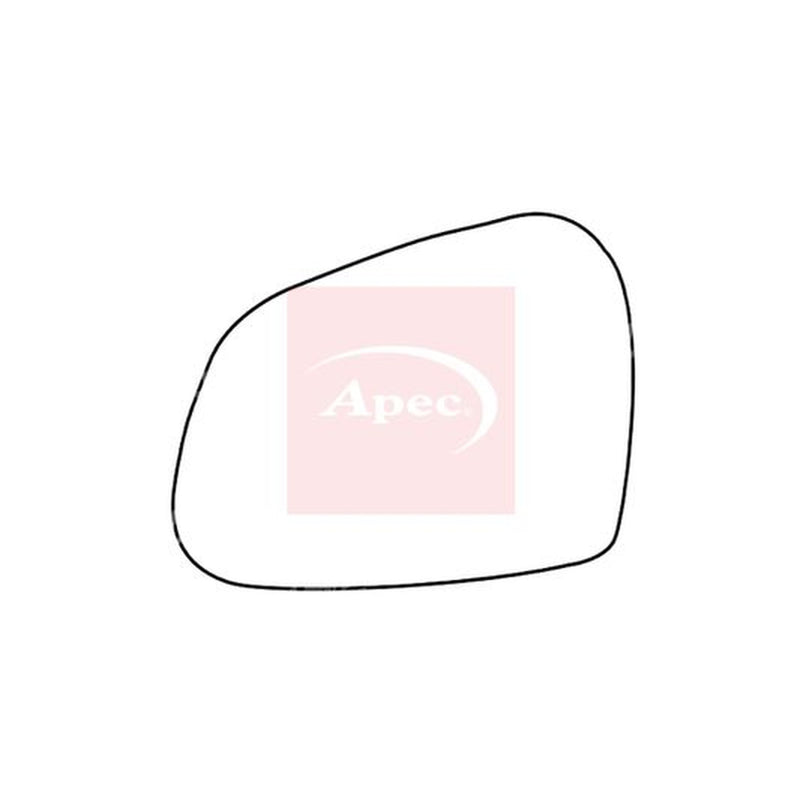 Apec Exterior Wing Mirror Glass Left fits Hyundai I10 II 2013-2019 1.0 1.2
