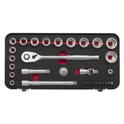 Sealey Premier Platinum Premier Platinum Socket Set 3/8"Sq Drive 31pc AK7921 Sealey Premier Platinum - Dynamic Drive