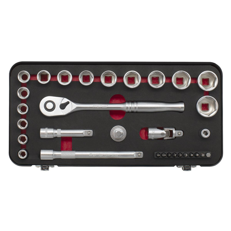 Sealey Premier Platinum Premier Platinum Socket Set 3/8"Sq Drive 31pc AK7921 Sealey Premier Platinum - Dynamic Drive