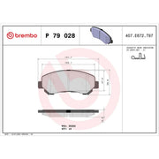 Brembo 4 x Front Brake Pad Set fits Nissan Juke 2014-2019 1.6