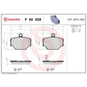 Brembo 4 x Front Brake Pad Set fits Smart Cabrio 2000-2004