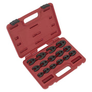 Sealey Crow's Foot Spanner Set 15pc 3/8"Sq Drive Metric AK5983 Sealey - Dynamic Drive