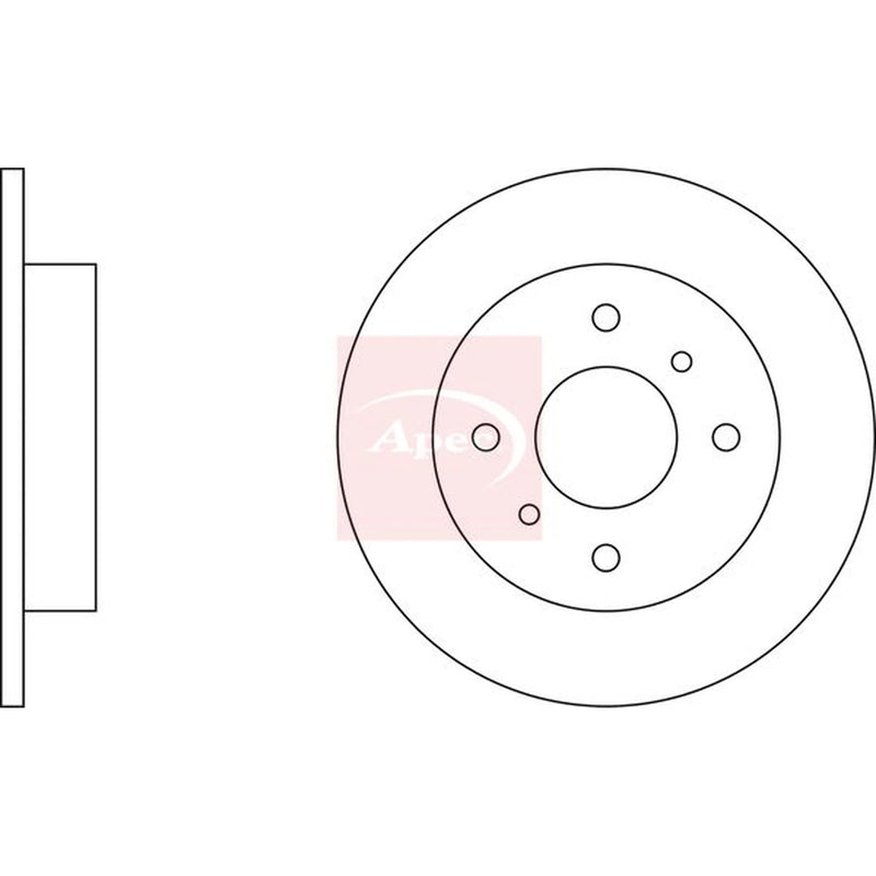Apec 2 x Solid Rear Brake Discs DSK641-x2